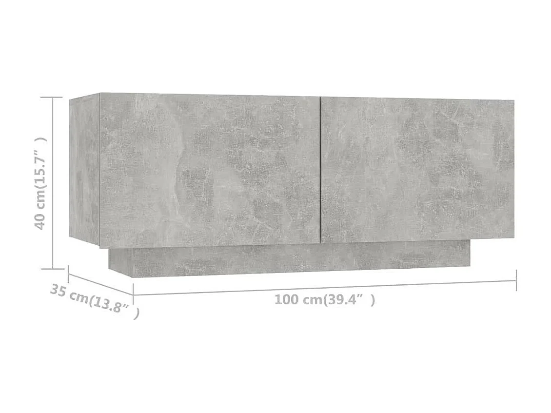 Meuble TV Gris béton 100x35x40