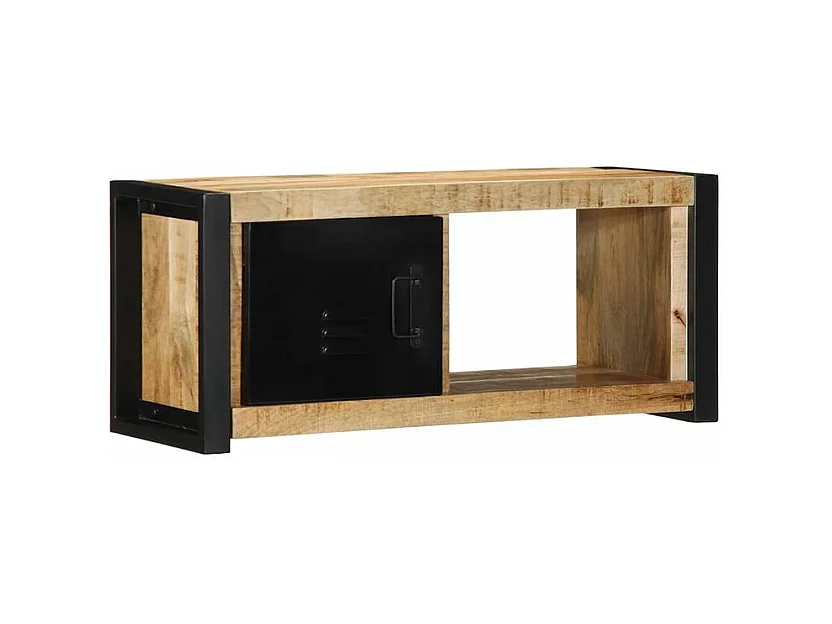 Meuble TV 80x30x35 bois massif de manguier brut