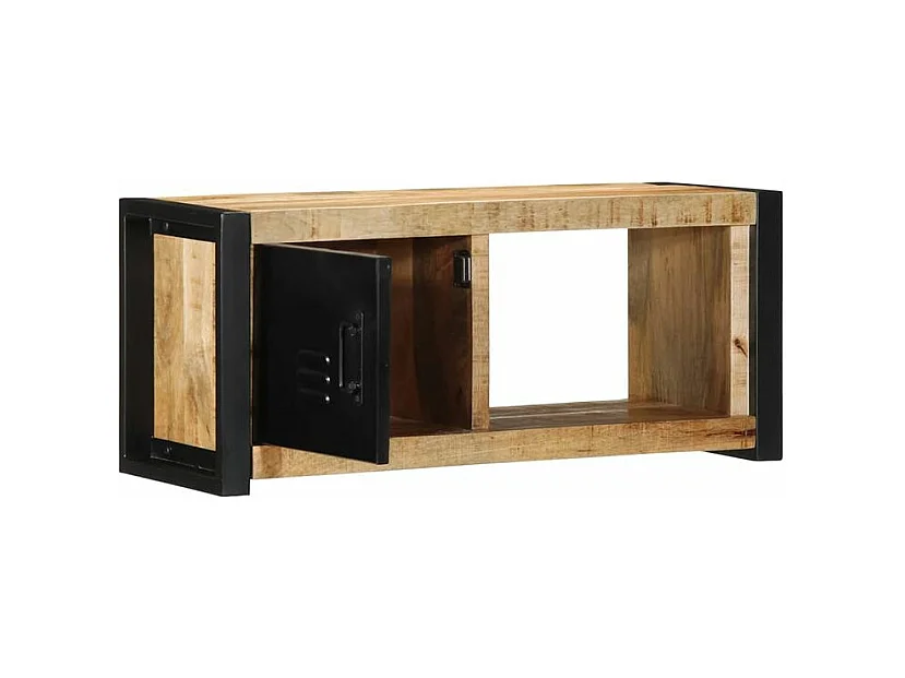 Meuble TV 80x30x35 bois massif de manguier brut