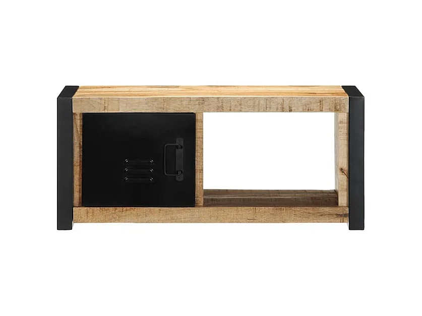 Meuble TV 80x30x35 bois massif de manguier brut
