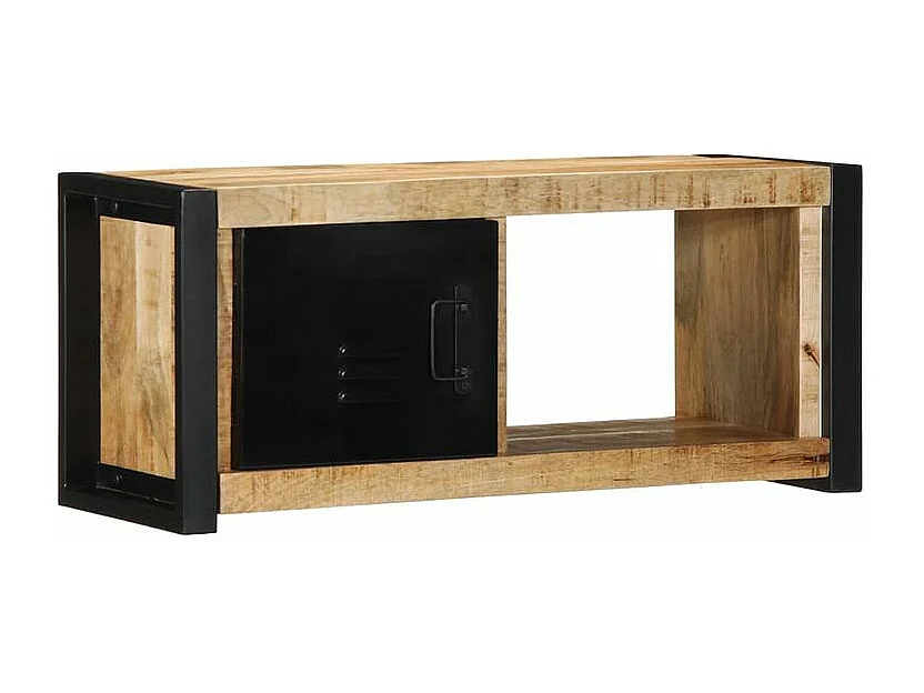 Meuble TV 80x30x35 bois massif de manguier brut