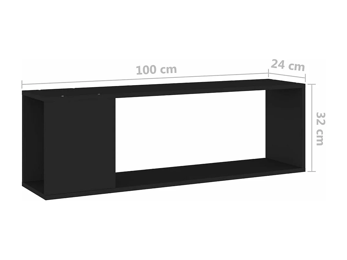 Meuble TV Noir 100x24x32
