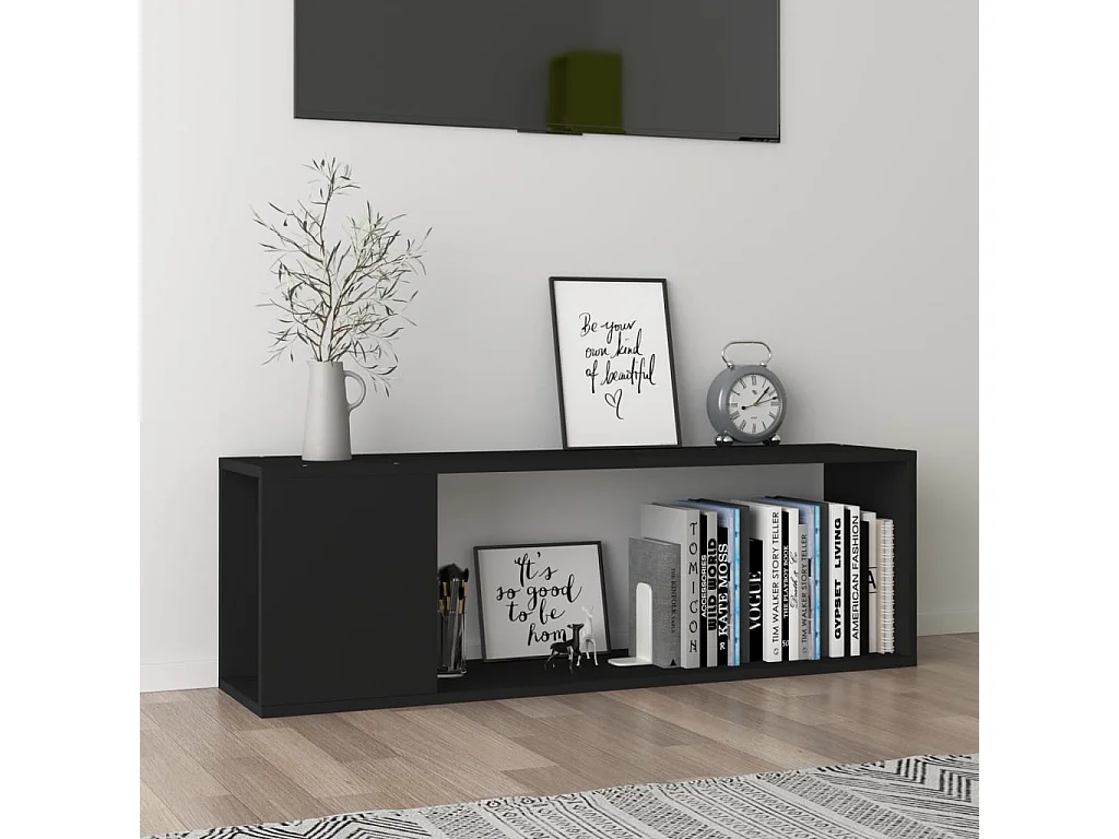 Meuble TV Noir 100x24x32