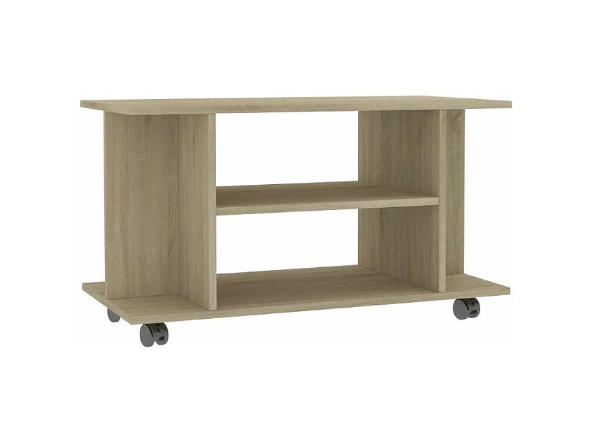 Meuble TV sur roulettes chêne sonoma Java