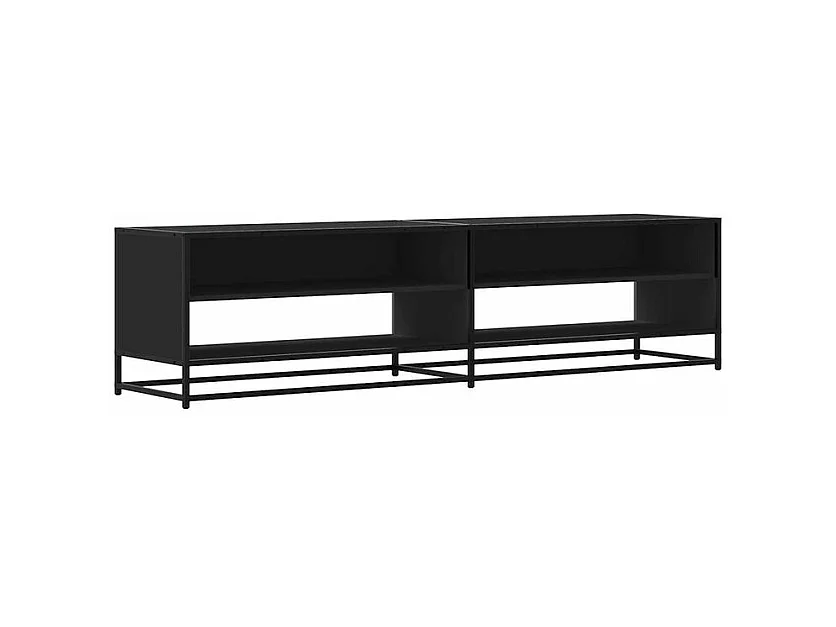 Meuble TV noir 180,5x40x46 bois d'ingénierie