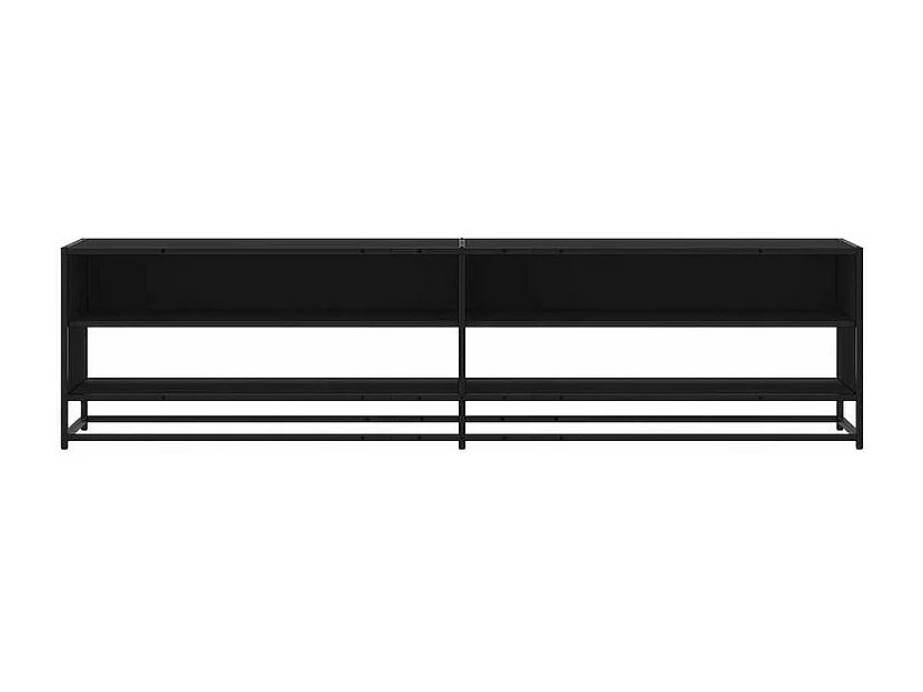 Meuble TV noir 180,5x40x46 bois d'ingénierie