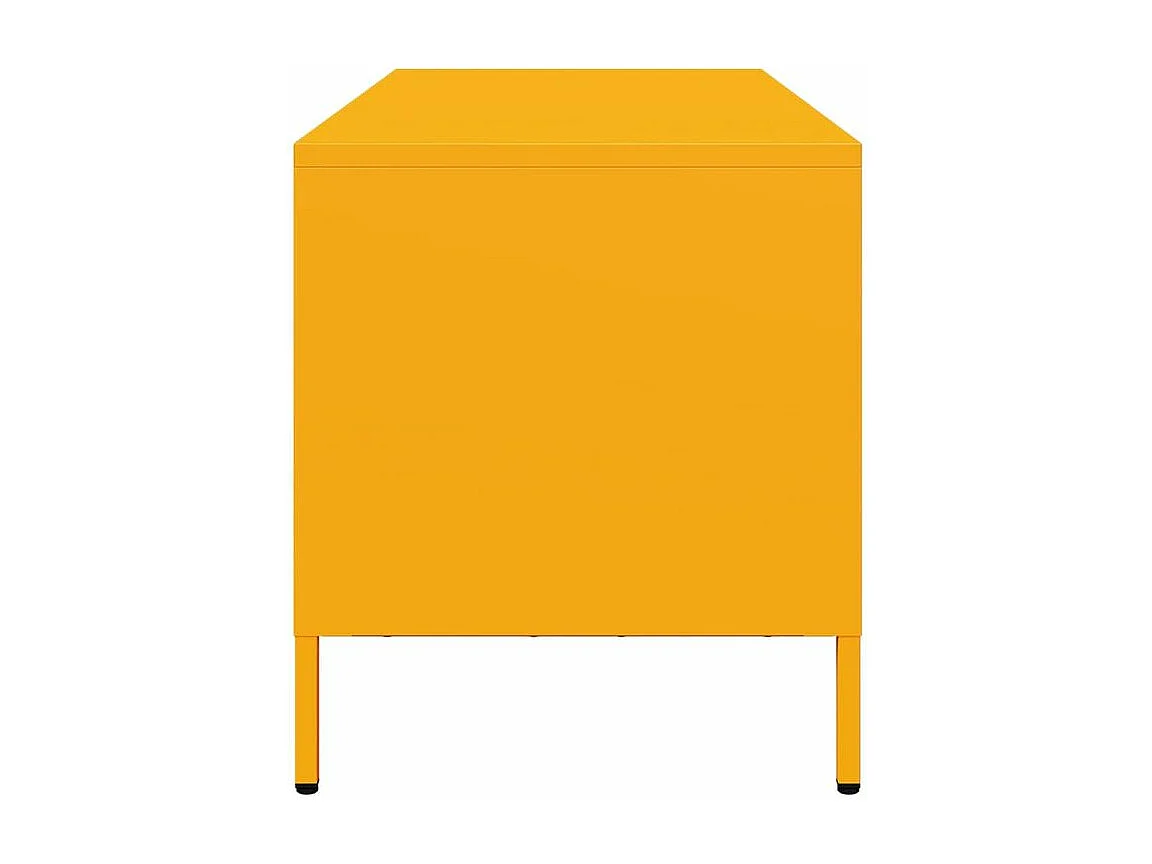 Meuble TV jaune moutarde 101,5x39x43,5 acier laminé à froid