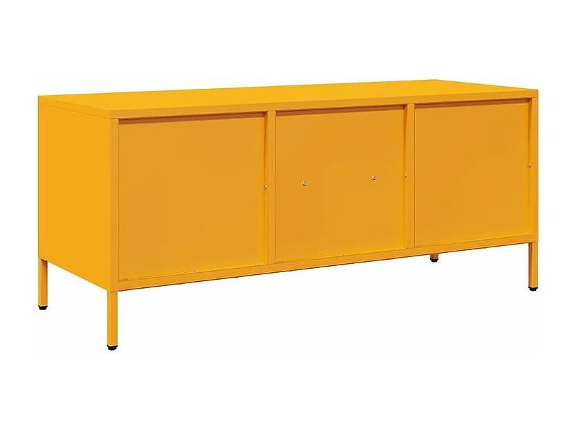 Meuble TV jaune moutarde 101,5x39x43,5 acier laminé à froid