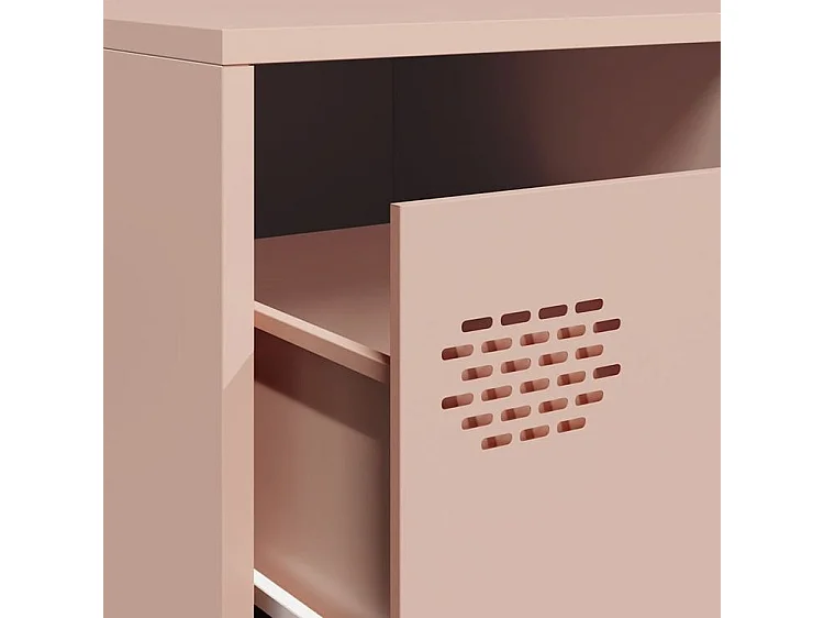 Meuble TV rose 202x39x43,5 acier laminé à froid