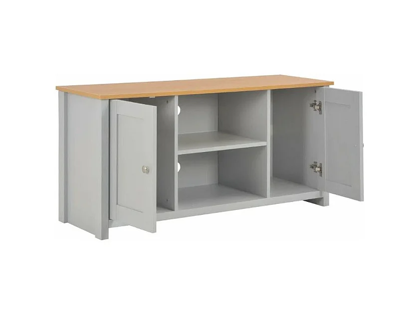 Meuble TV 2 portes bois gris Patt