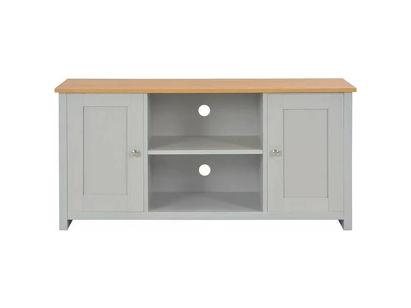 Meuble TV 2 portes bois gris Patt