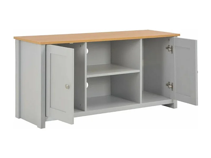 Meuble TV 2 portes bois gris Patt