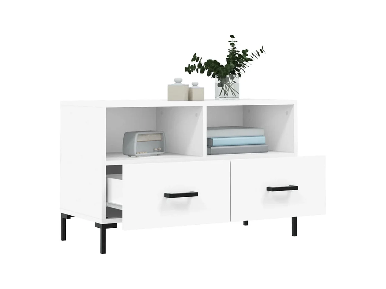 Meuble TV Blanc 80x36x50 Bois d'ingénierie