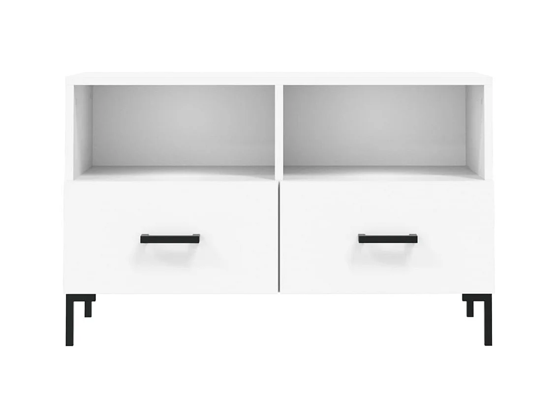 Meuble TV Blanc 80x36x50 Bois d'ingénierie