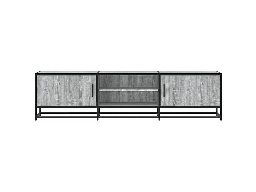 Meuble TV sonoma gris 160x35x41 bois d'ingénierie et métal