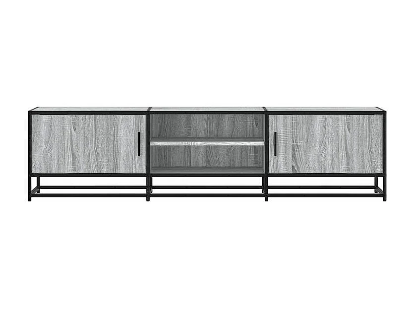 Meuble TV sonoma gris 160x35x41 bois d'ingénierie et métal