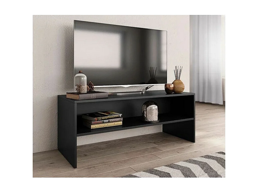 Meuble TV bois noir Thela 100cm