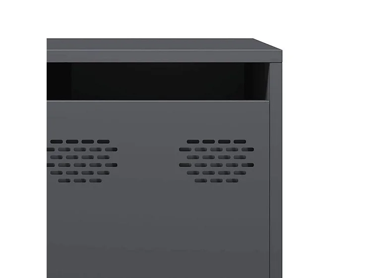 Meuble TV anthracite 202x39x43,5 acier laminé à froid