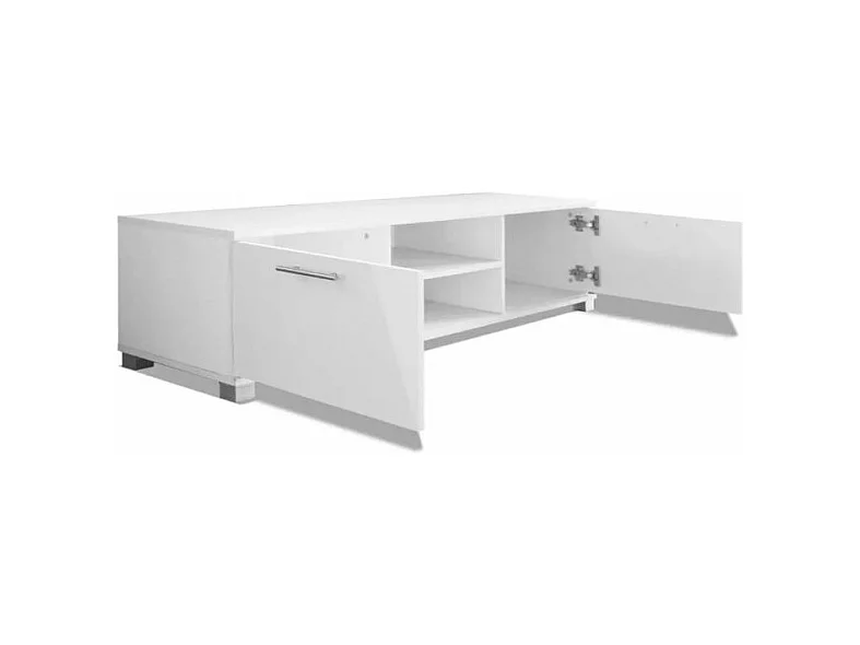 Meuble TV 2 portes bois blanc brillant Beyond