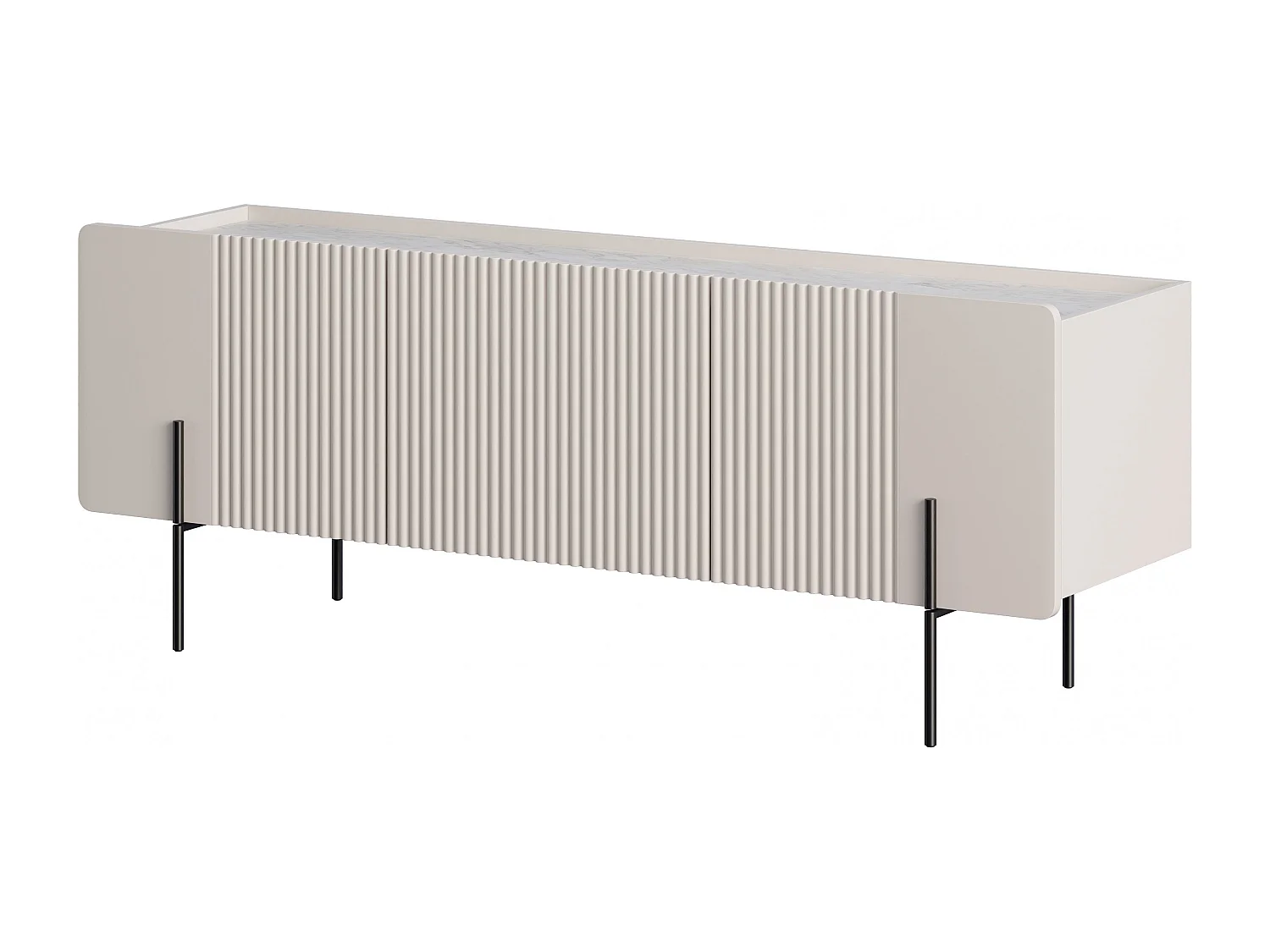 TV-meubel 2 deuren 1 lade met metaal bont kasjmier 150x57 cm