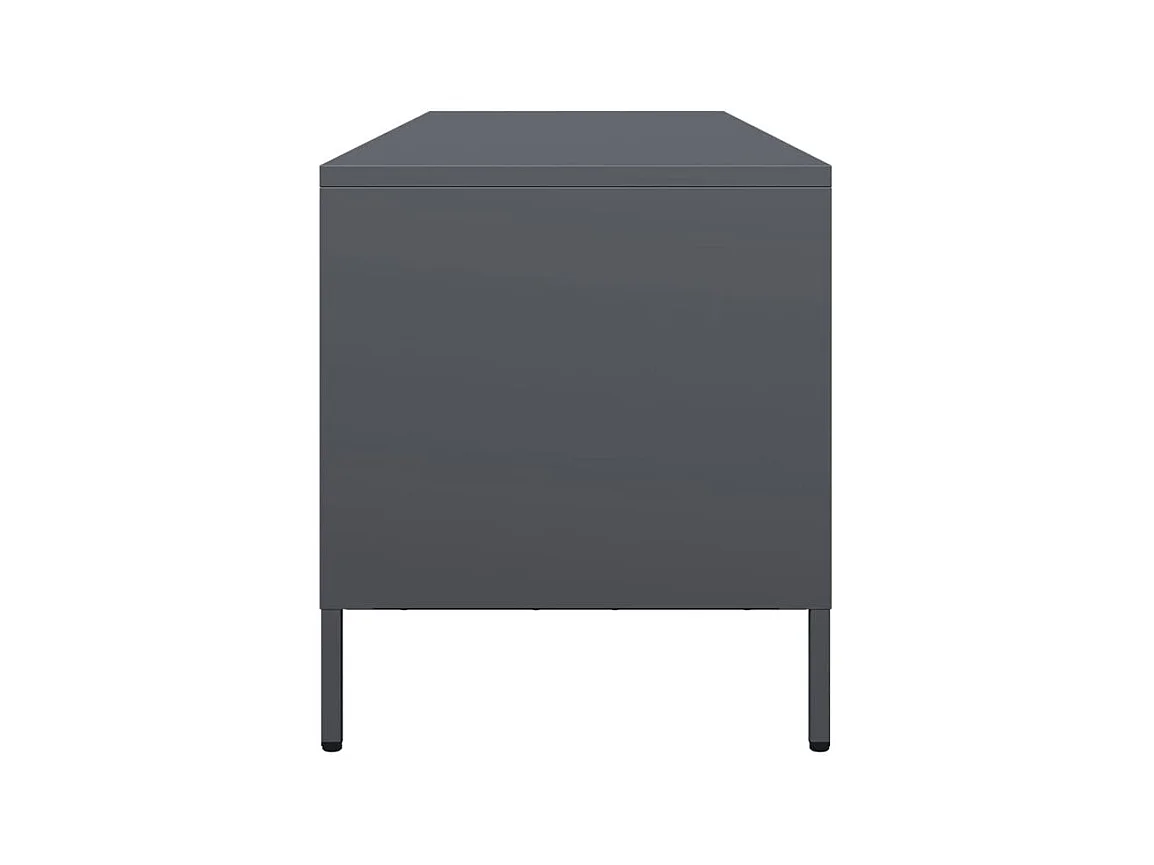 Meuble TV anthracite 135x39x43,5 acier laminé à froid