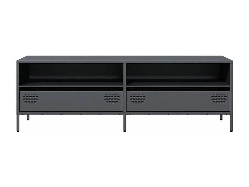 Meuble TV anthracite 135x39x43,5 acier laminé à froid