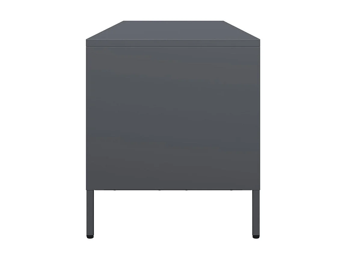 Meuble TV anthracite 135x39x43,5 acier laminé à froid