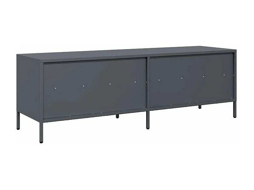 Meuble TV anthracite 135x39x43,5 acier laminé à froid