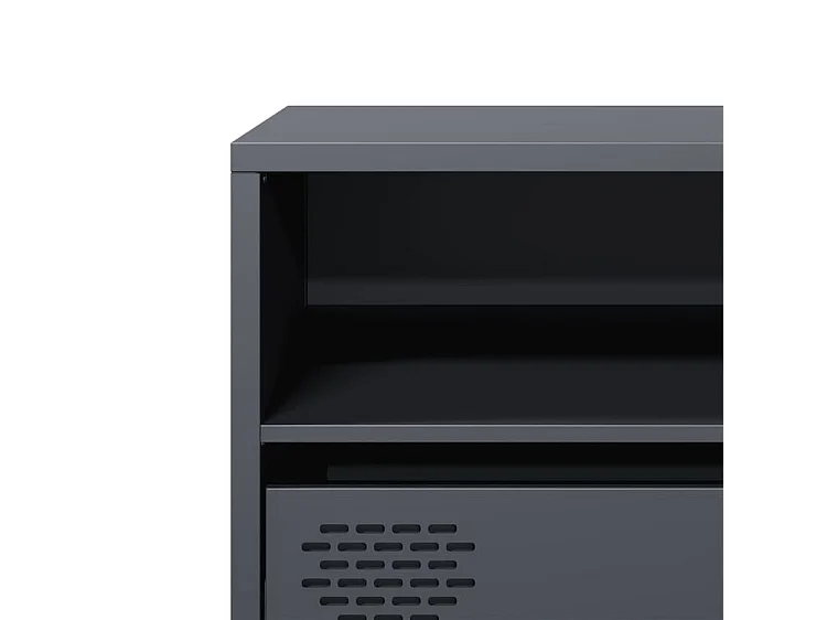 Meuble TV anthracite 135x39x43,5 acier laminé à froid