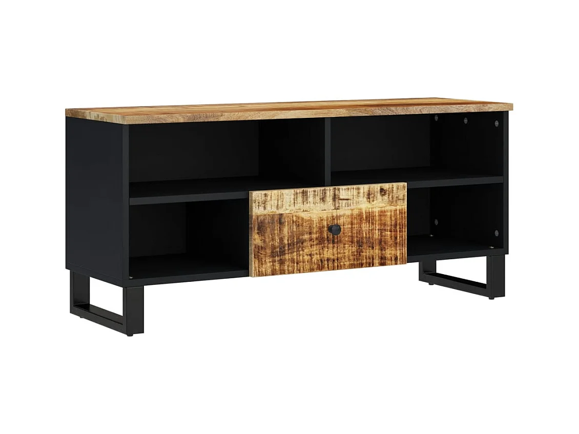 Meuble TV 100x33x46 bois de manguier et d'ingénierie