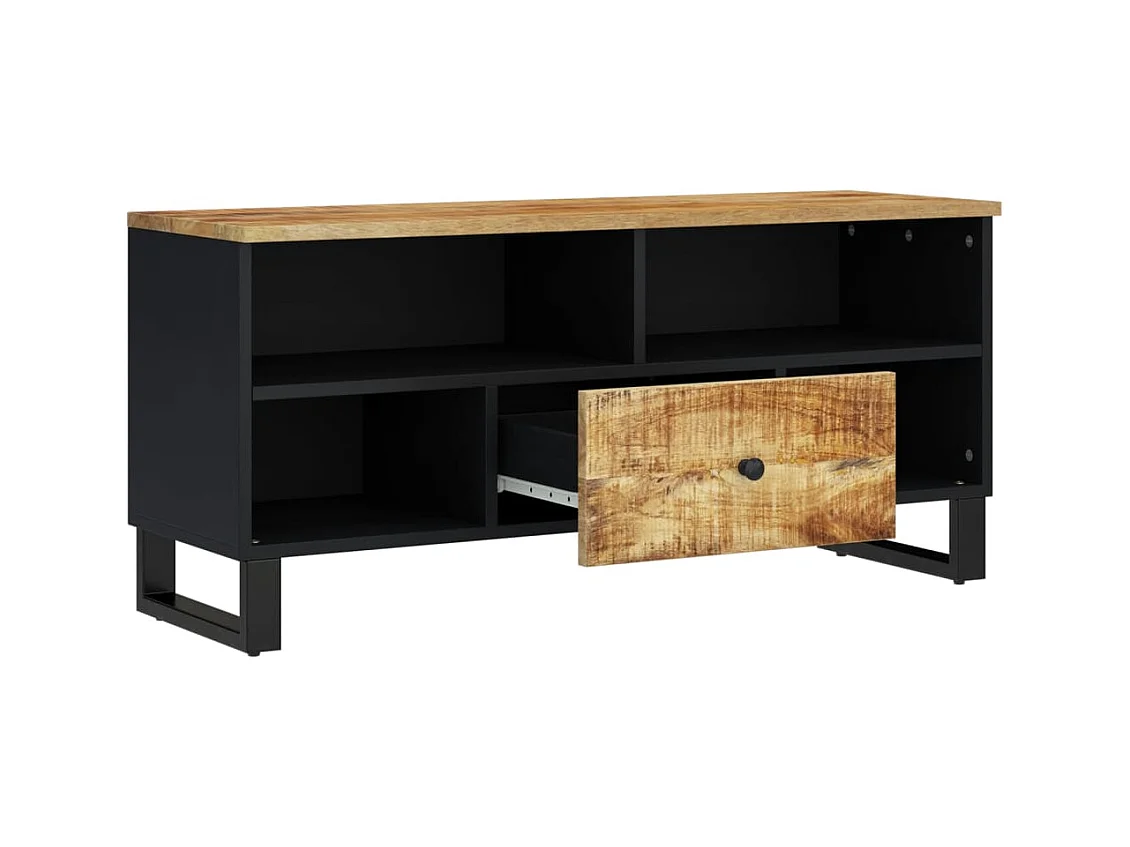 Meuble TV 100x33x46 bois de manguier et d'ingénierie