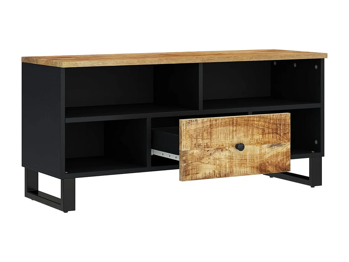 Meuble TV 100x33x46 bois de manguier et d'ingénierie