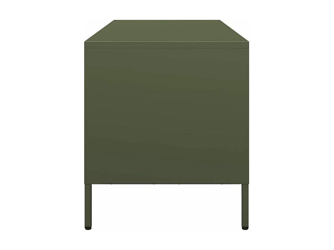 Meuble TV vert olive 101,5x39x43,5 acier laminé à froid