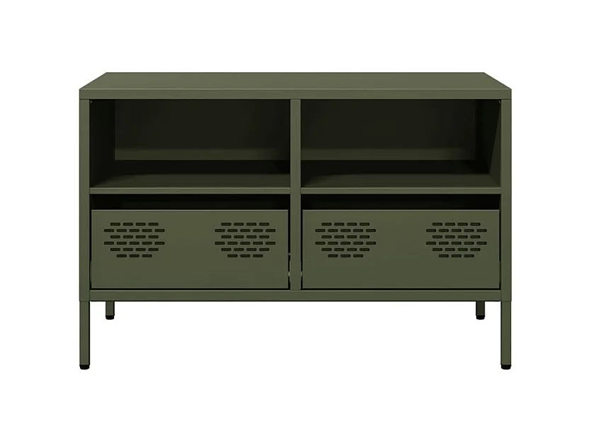 Meuble TV vert olive 68x39x43,5 acier laminé à froid