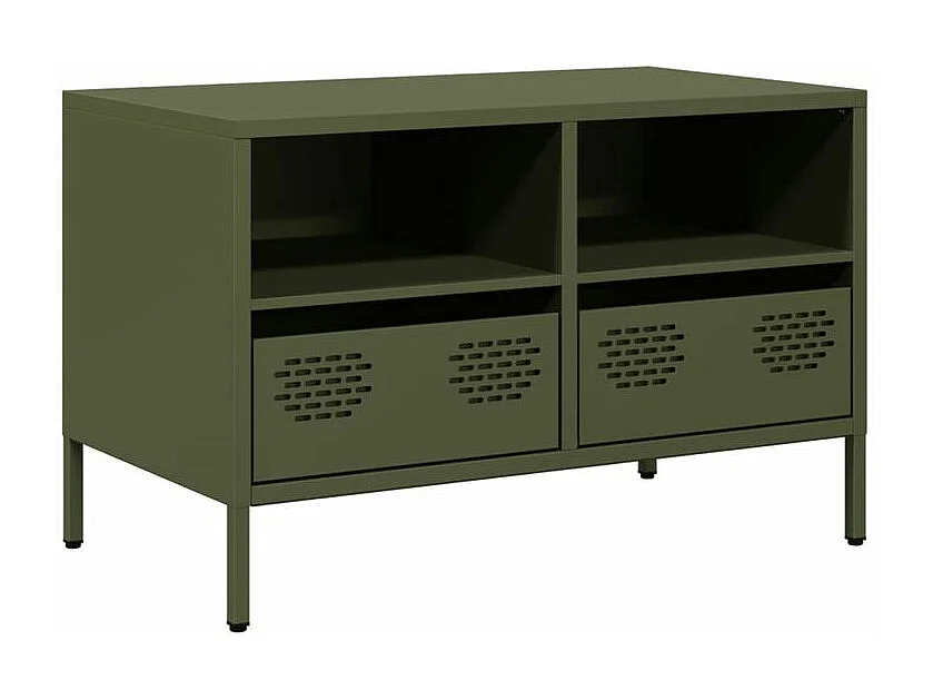 Meuble TV vert olive 68x39x43,5 acier laminé à froid