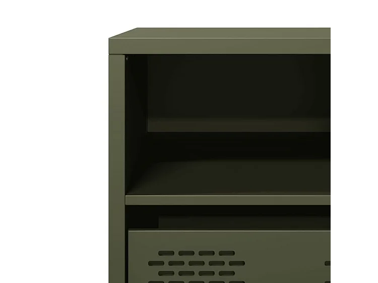 Meuble TV vert olive 68x39x43,5 acier laminé à froid