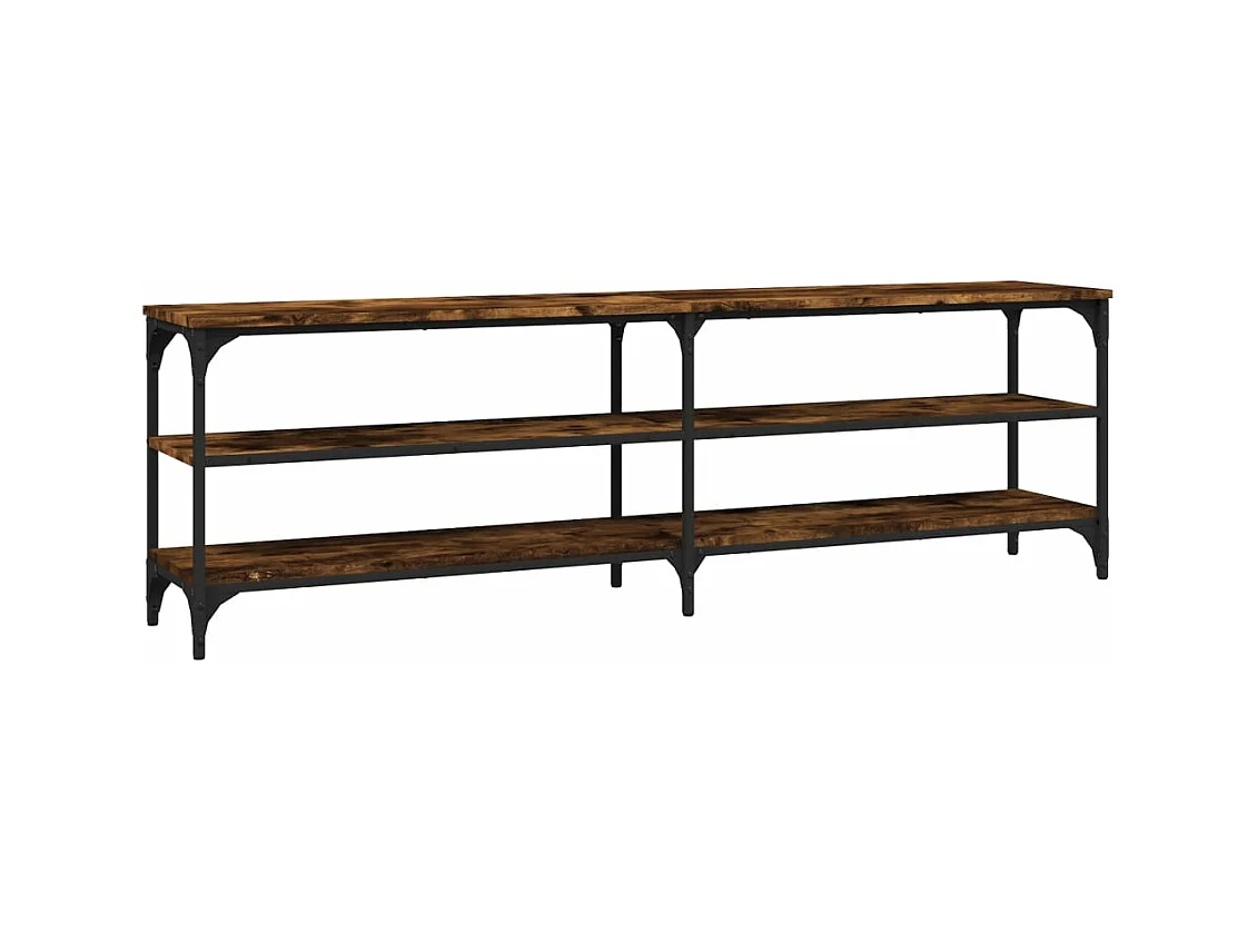 Meuble TV chêne fumé 160x30x50 bois d'ingénierie