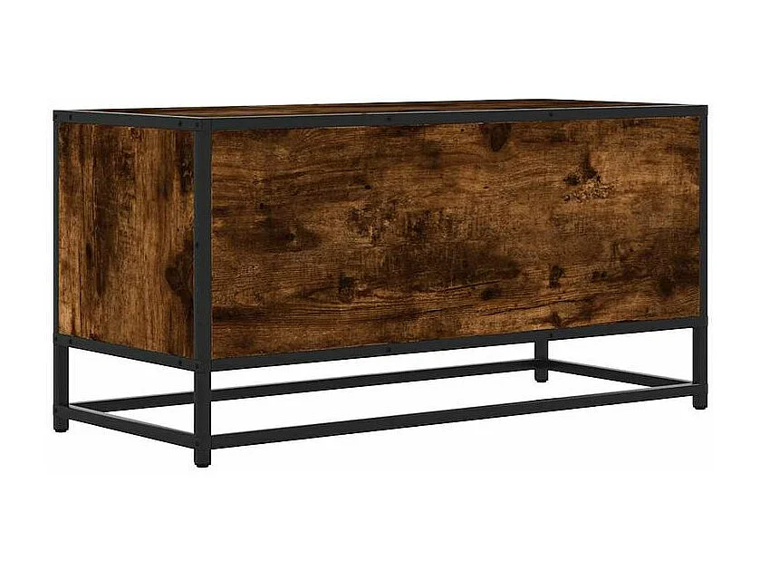 Meuble TV chêne fumé 80x34,5x40 bois d'ingénierie et métal