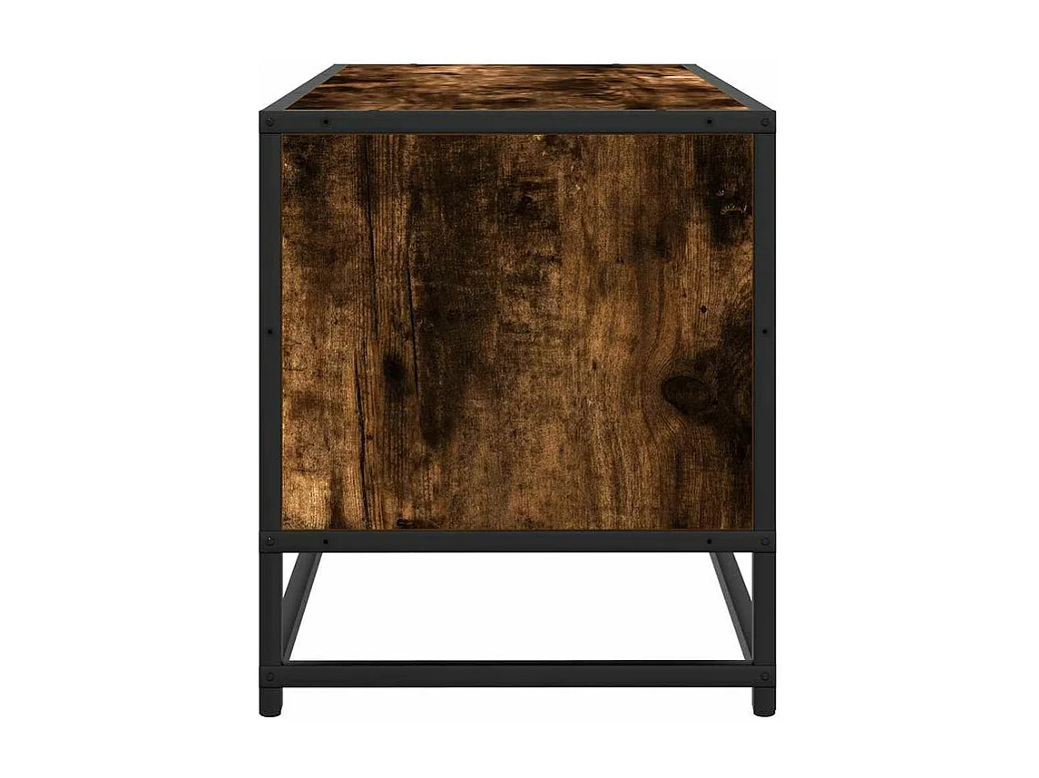 Meuble TV chêne fumé 80x34,5x40 bois d'ingénierie et métal