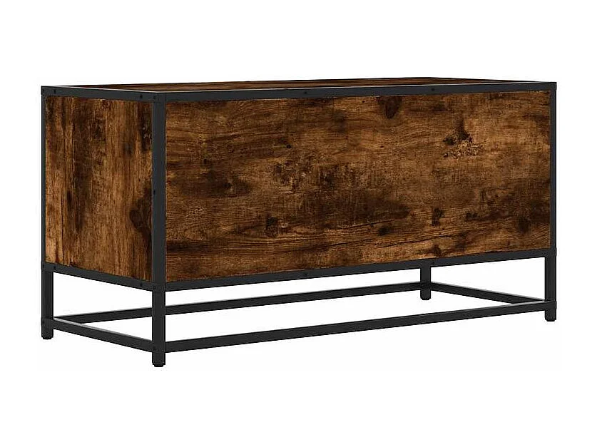 Meuble TV chêne fumé 80x34,5x40 bois d'ingénierie et métal