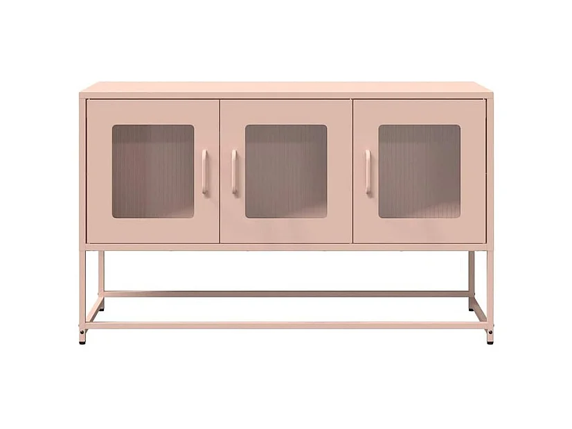 Meuble TV rose 100,5x39x60,5 acier laminé à froid