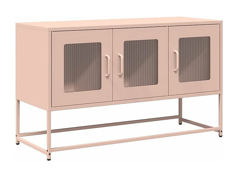 Meuble TV rose 100,5x39x60,5 acier laminé à froid