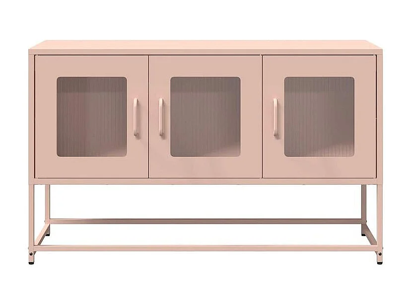 Meuble TV rose 100,5x39x60,5 acier laminé à froid