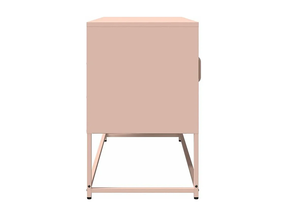 Meuble TV rose 100,5x39x60,5 acier laminé à froid