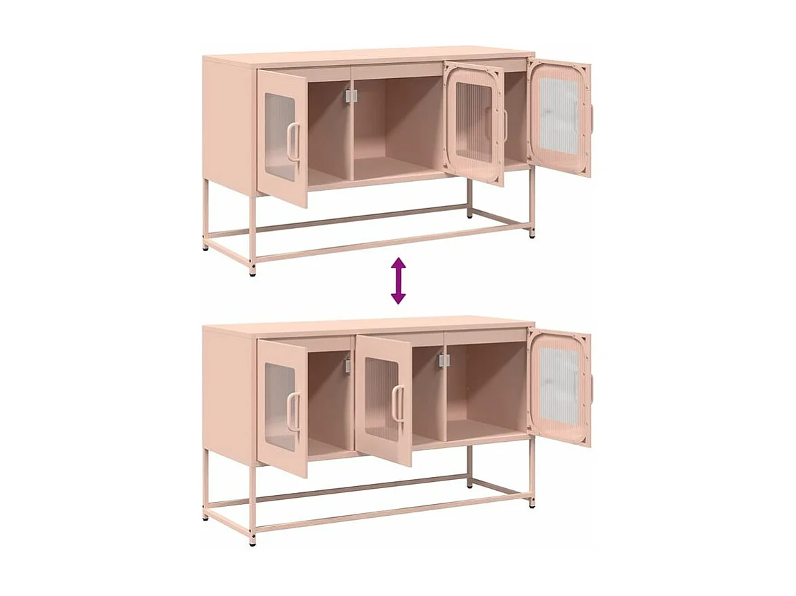 Meuble TV rose 100,5x39x60,5 acier laminé à froid