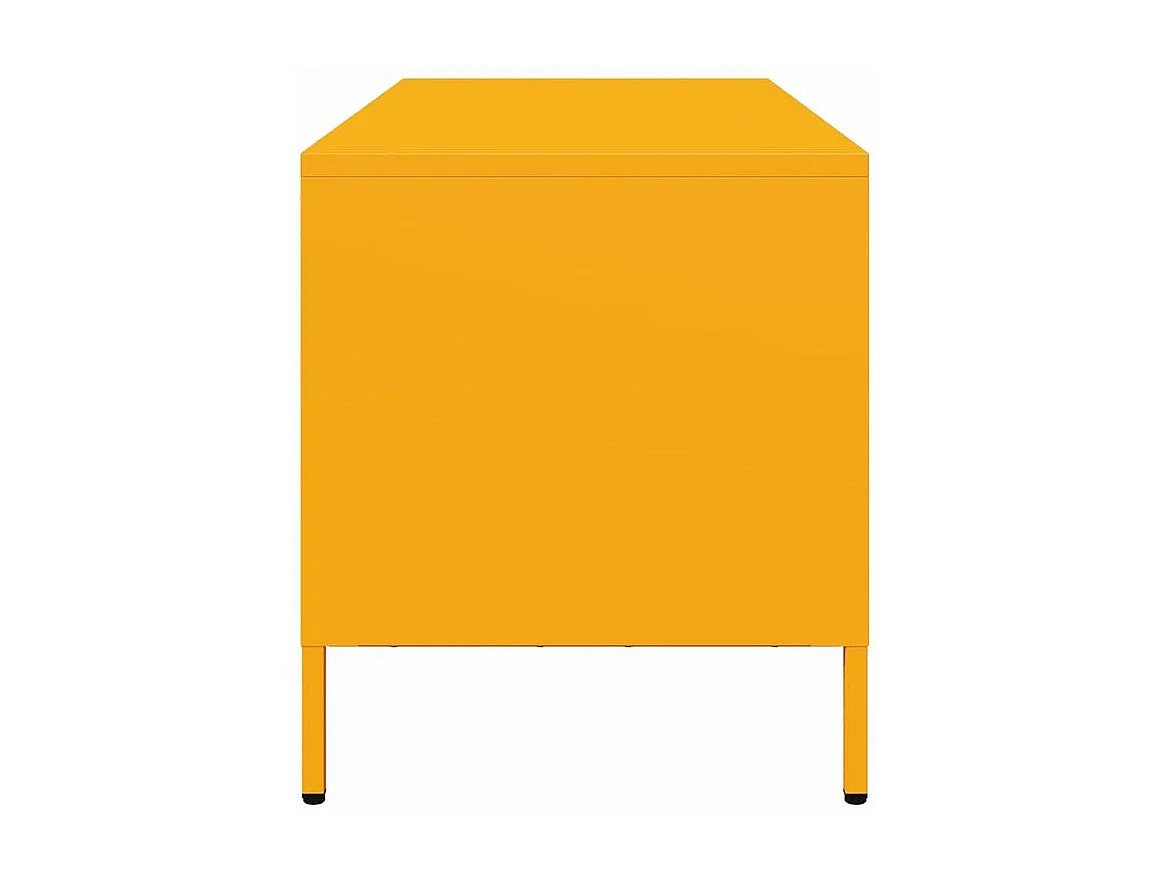 Meuble TV jaune moutarde 101,5x39x43,5 acier laminé à froid