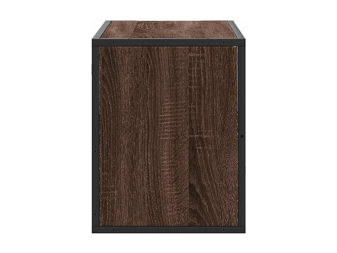 Meuble TV chêne marron 80x31x39,5 bois d'ingénierie et métal