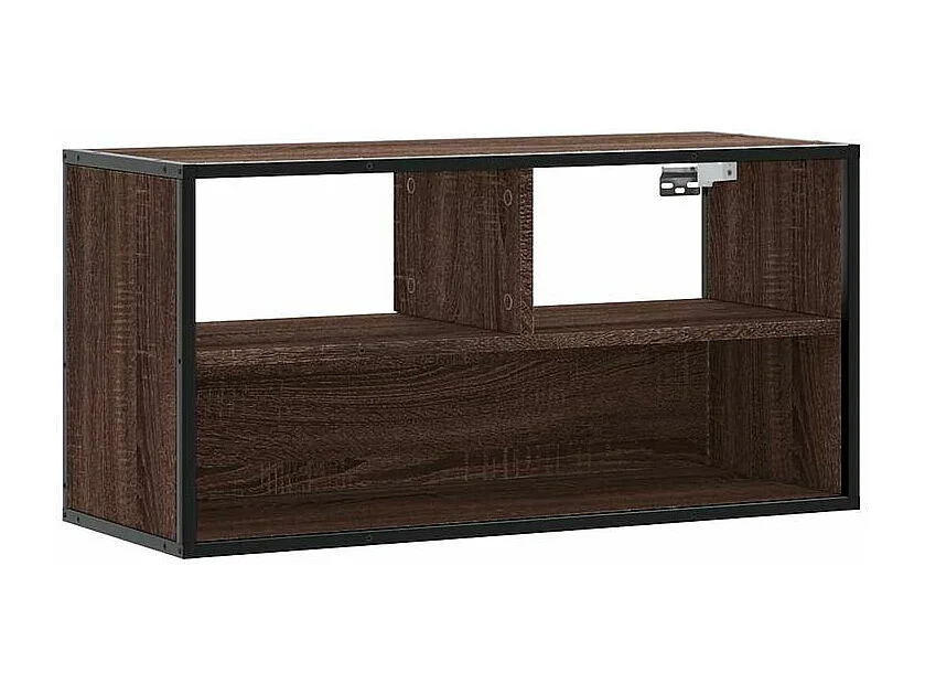 Meuble TV chêne marron 80x31x39,5 bois d'ingénierie et métal
