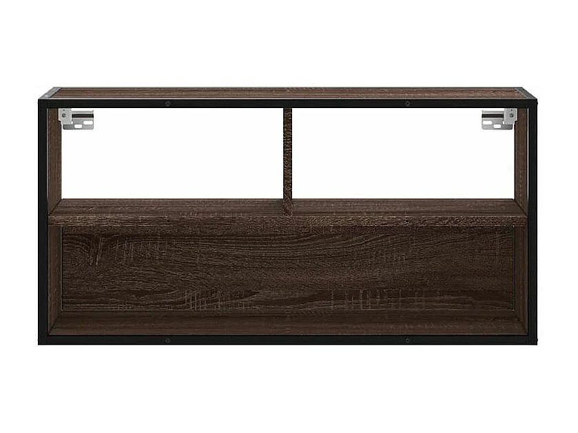 Meuble TV chêne marron 80x31x39,5 bois d'ingénierie et métal