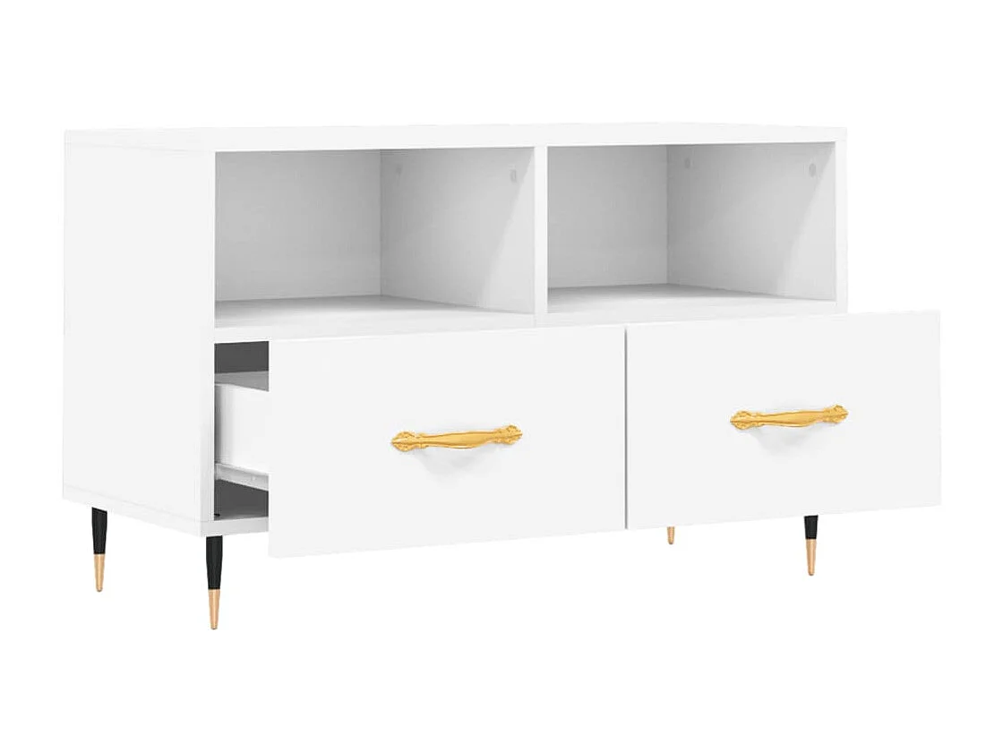 Meuble TV Blanc 80x36x50 Bois d'ingénierie